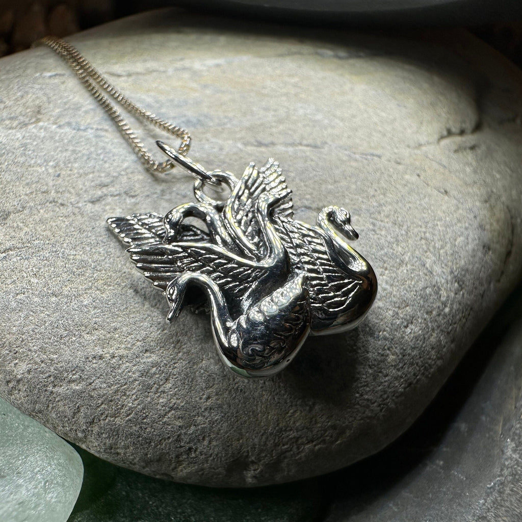 Irish Children of Lir Swan Necklace