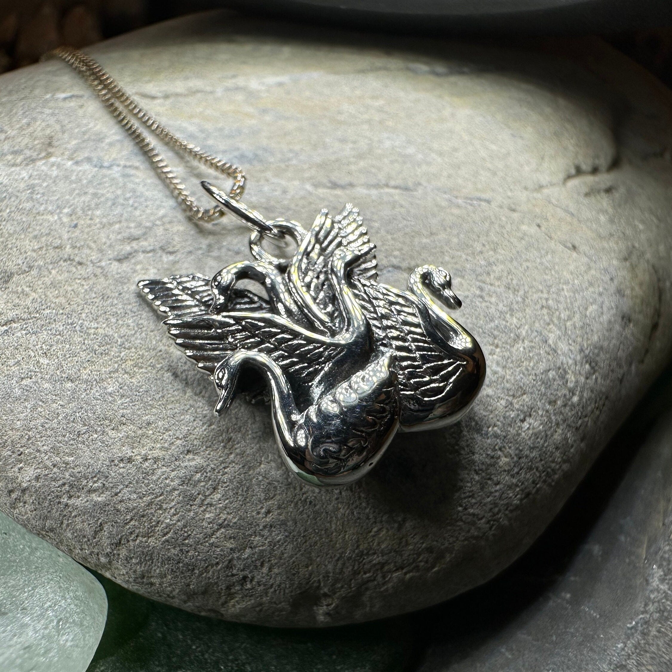 Irish Children of Lir Swan Necklace