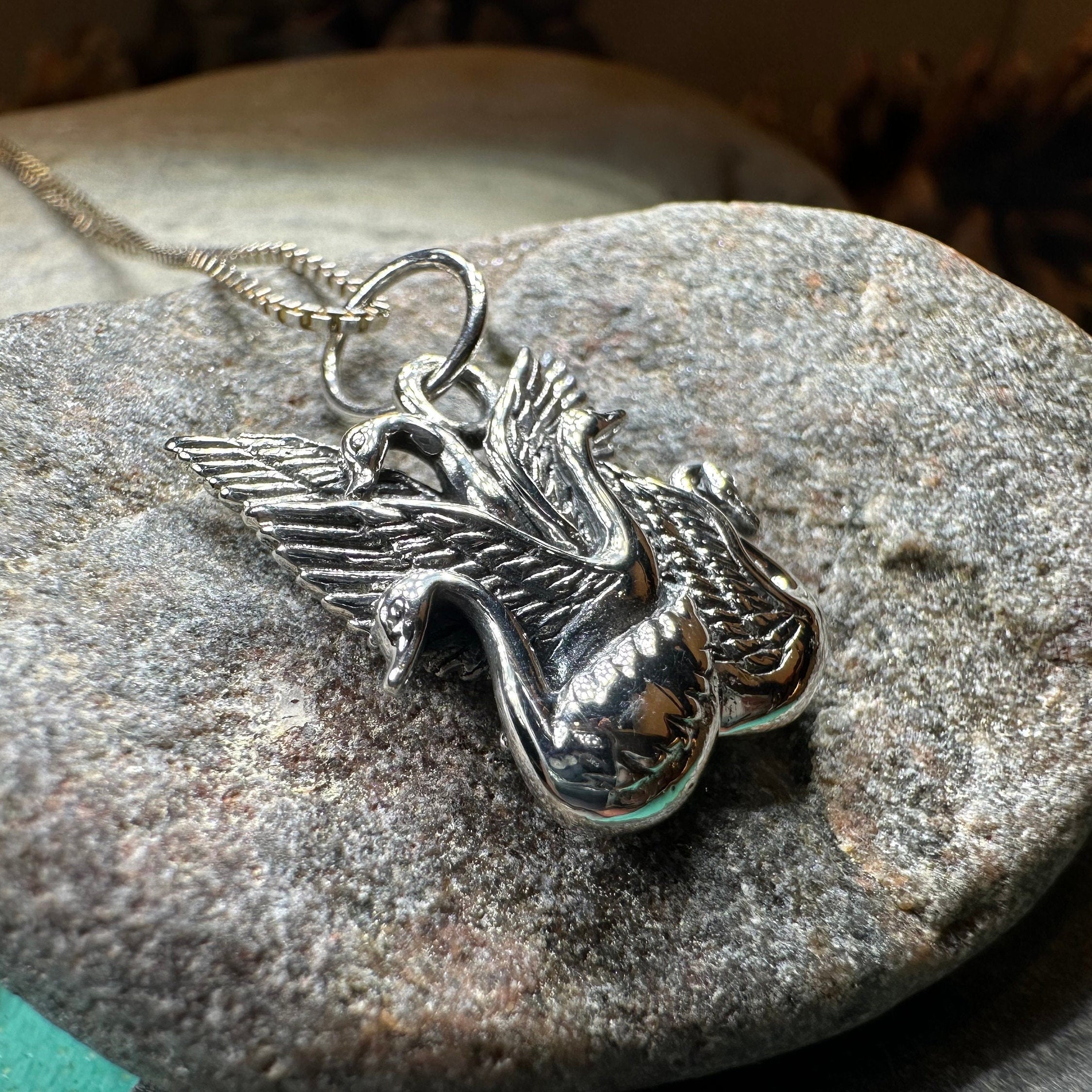 Irish Children of Lir Swan Necklace