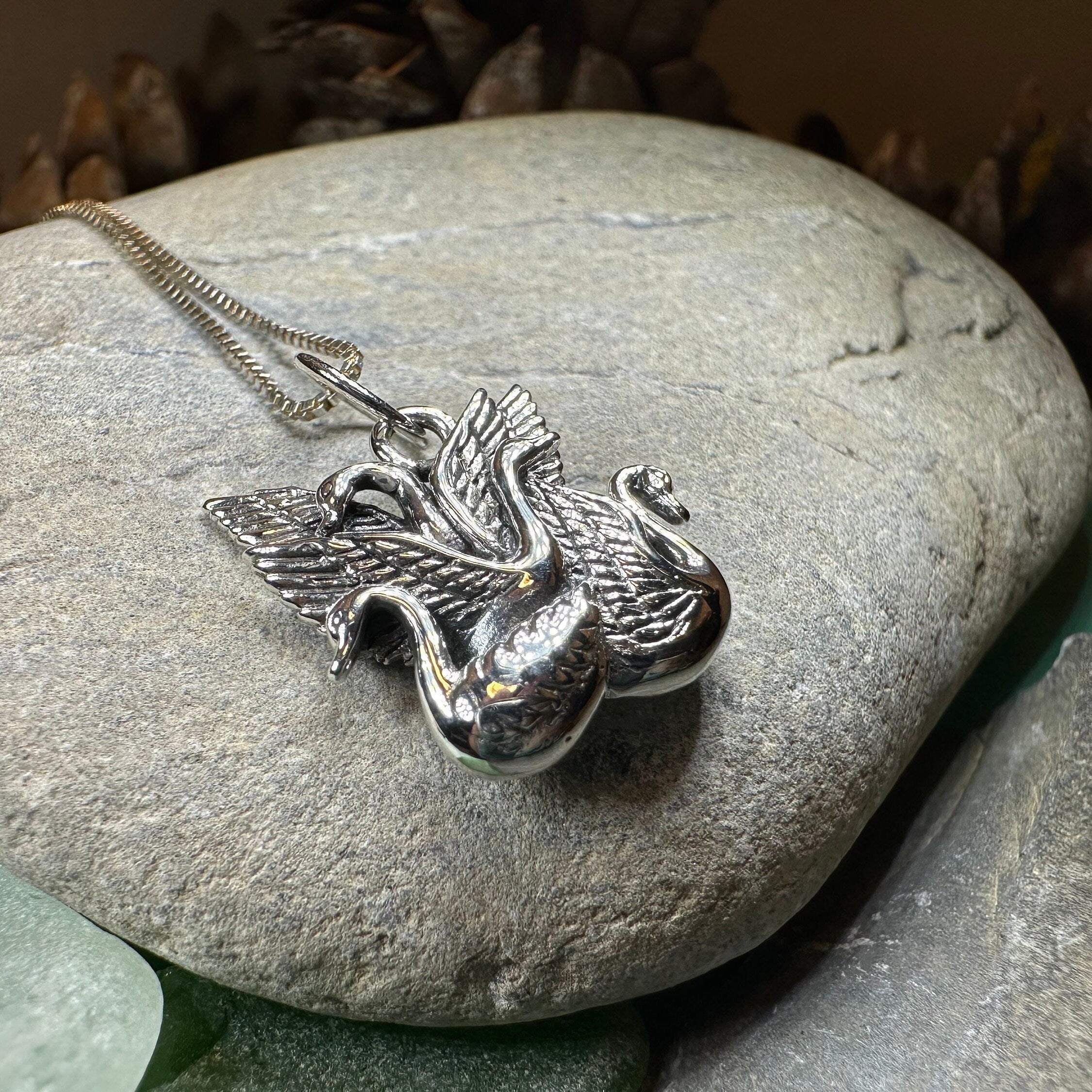 Irish Children of Lir Swan Necklace