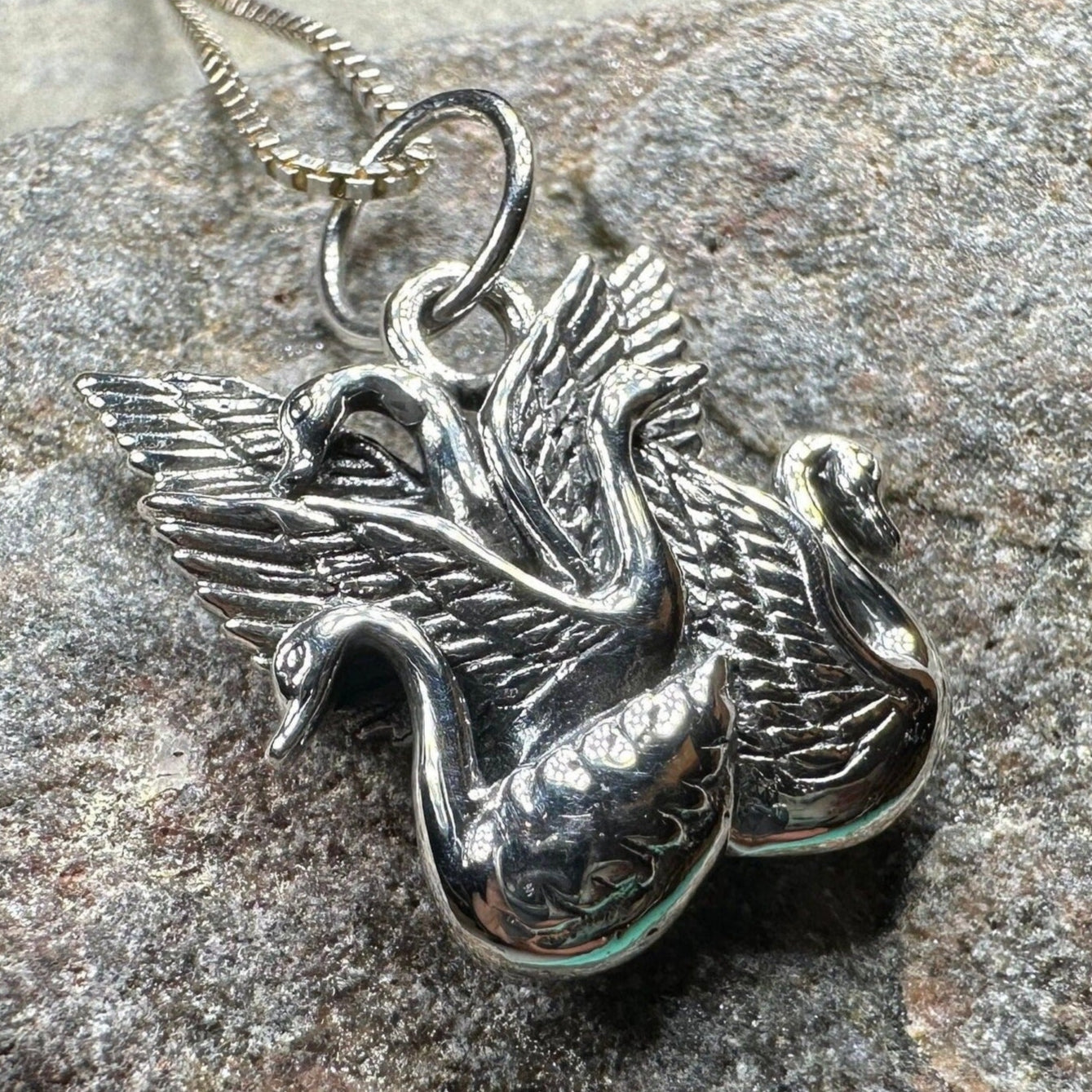 Irish Children of Lir Swan Necklace