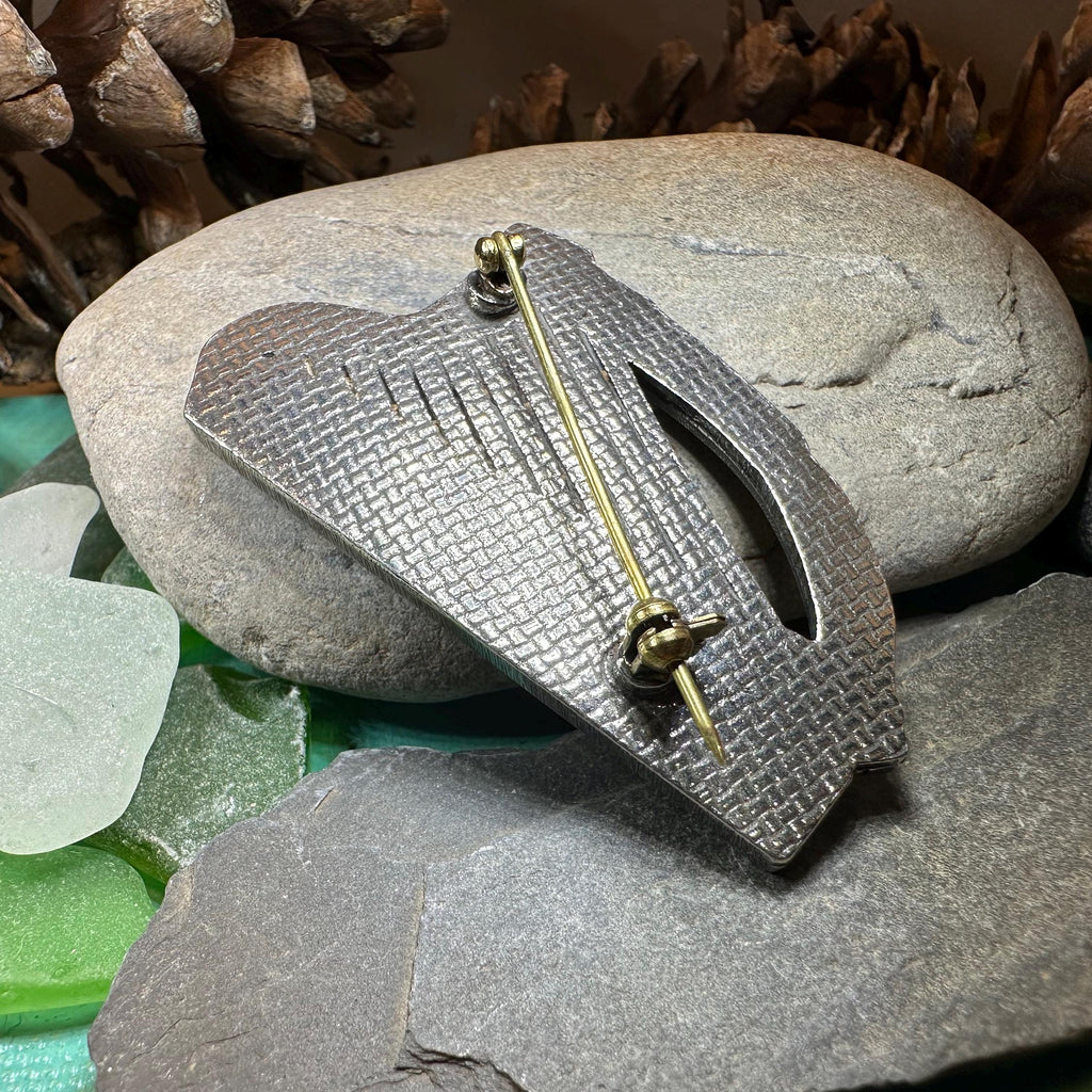 Boru Celtic Harp Brooch