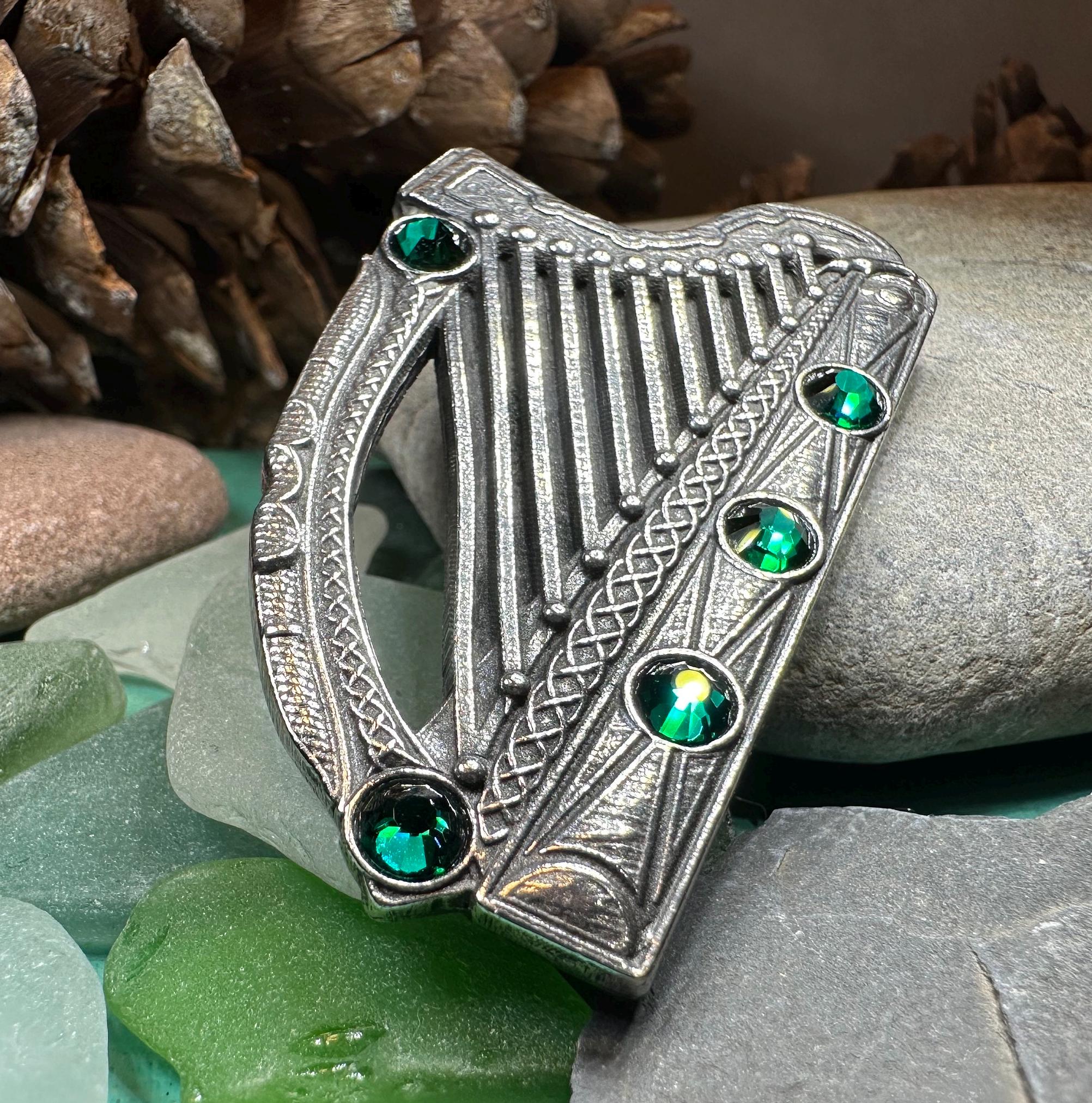 Boru Celtic Harp Brooch