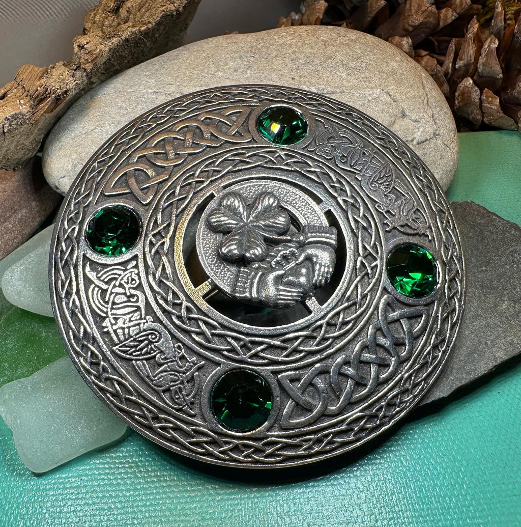 Irish Pride Claddagh Plaid Pin