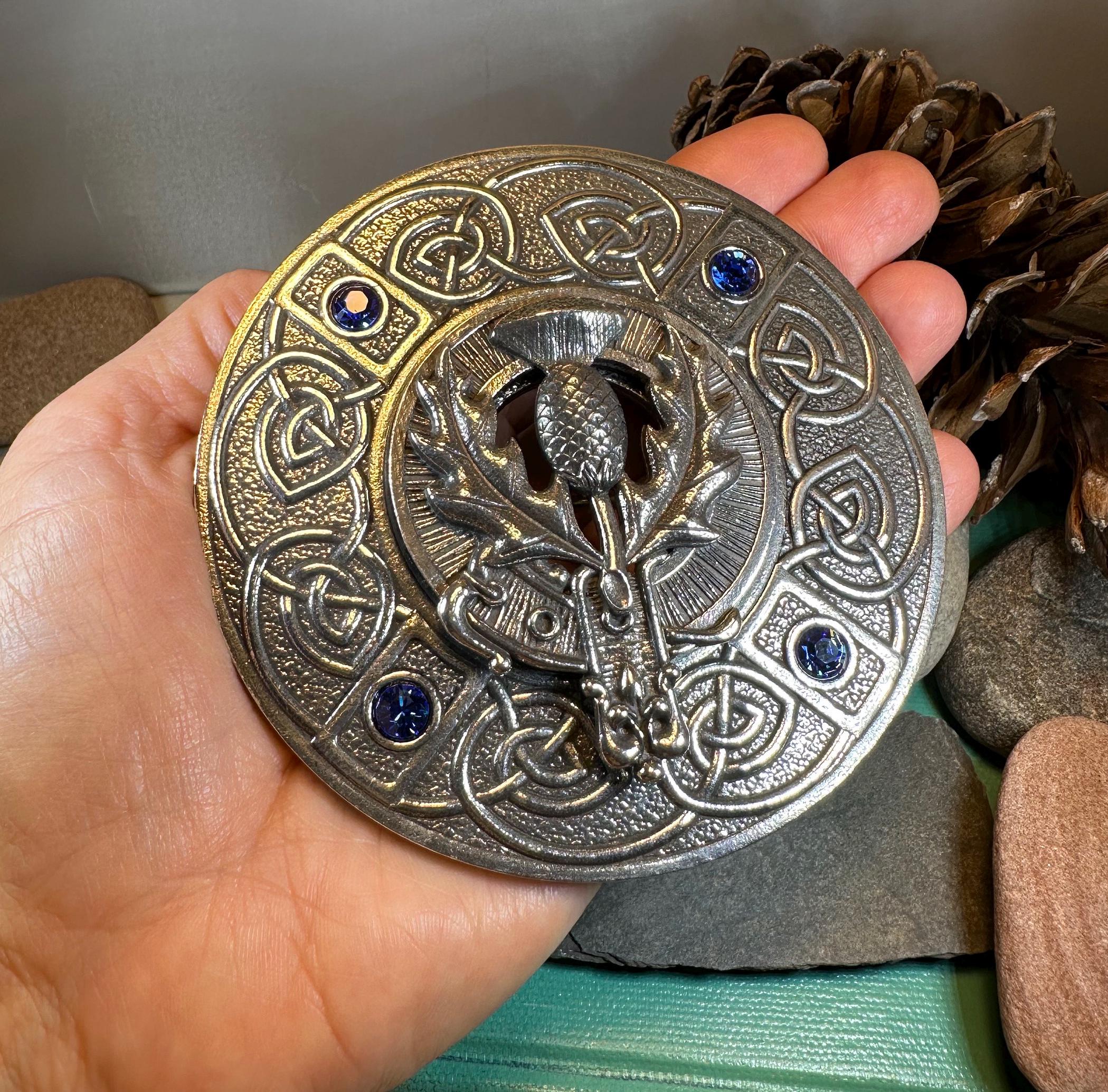 Scottish Pride Thistle Plaid Pin