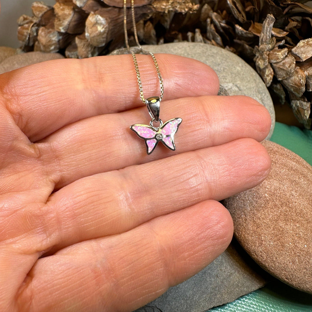 Petite Opal Butterfly Necklace