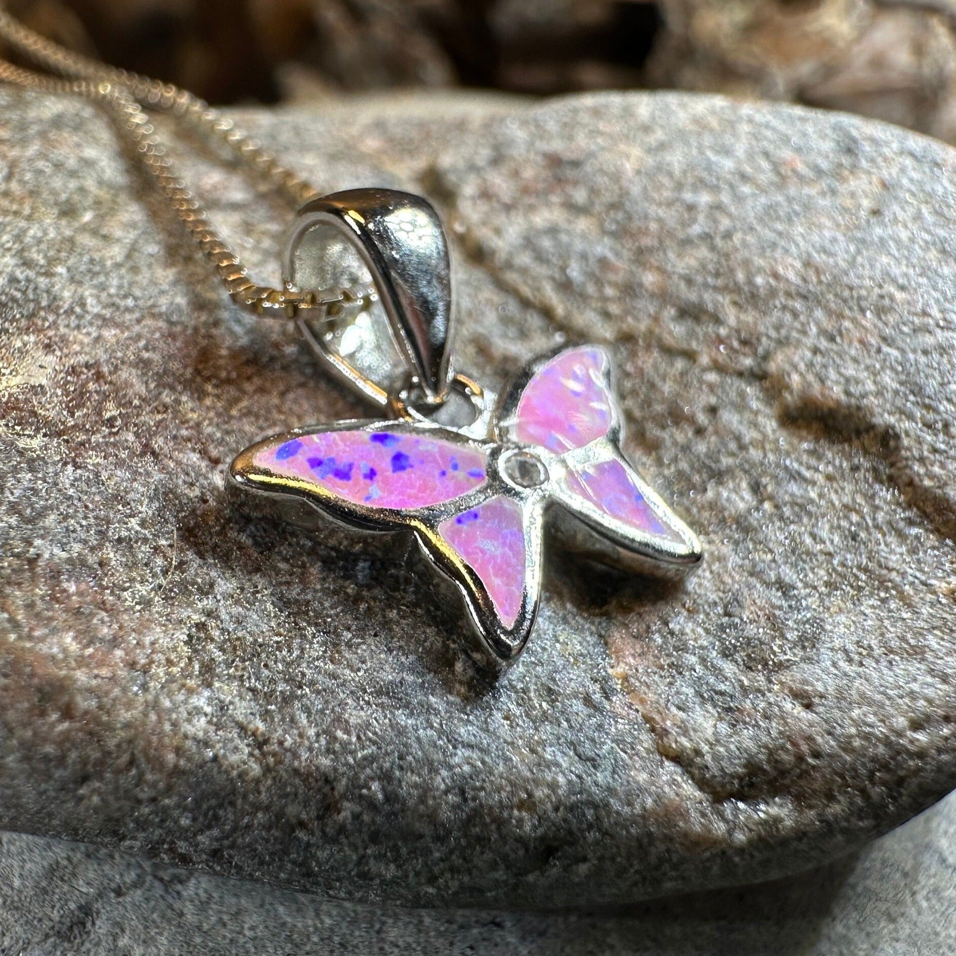 Petite Opal Butterfly Necklace