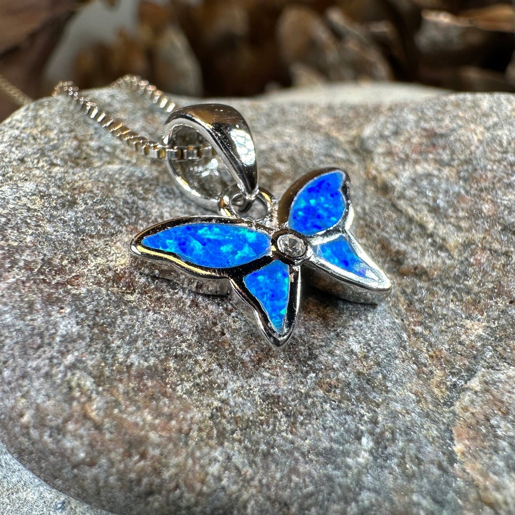 Petite Opal Butterfly Necklace