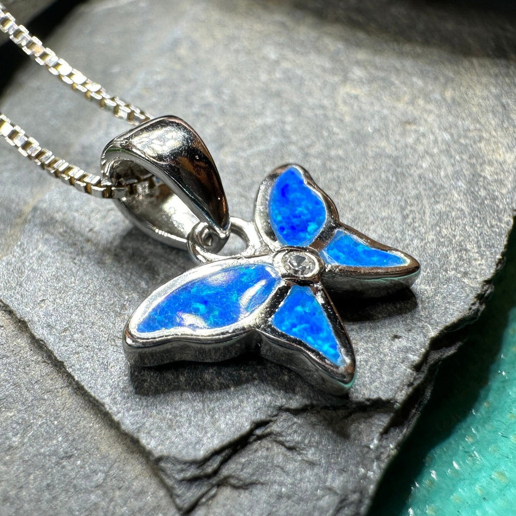 Petite Opal Butterfly Necklace