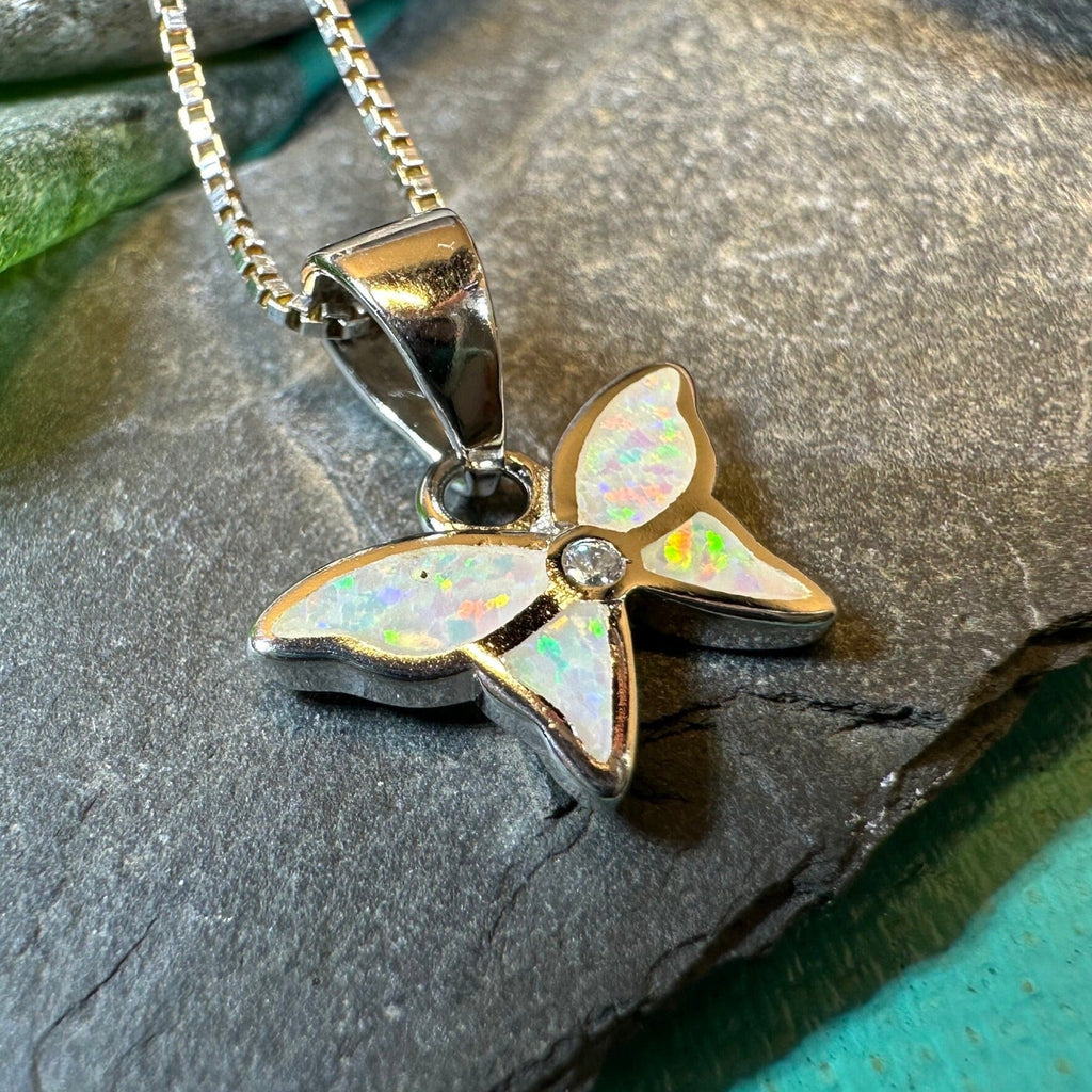 Petite Opal Butterfly Necklace
