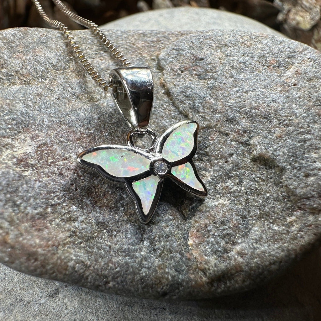 Petite Opal Butterfly Necklace