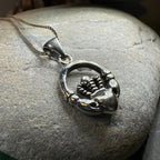 Petite Claddagh Silver Necklace