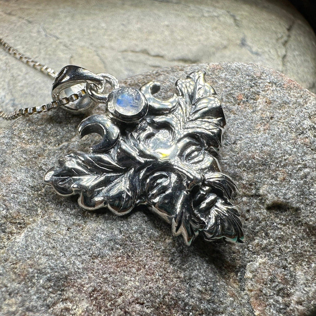 Huelgoat Green Man Moonstone Necklace