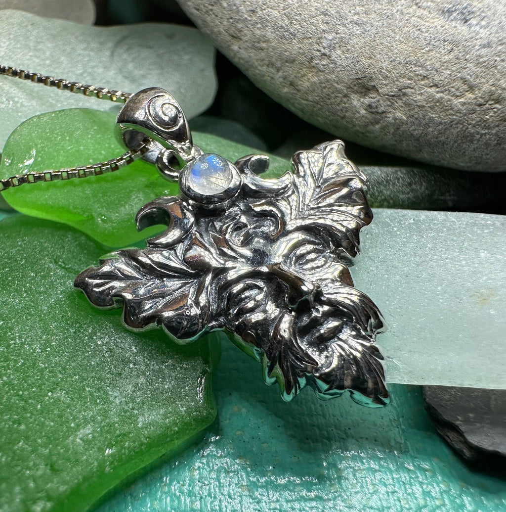Huelgoat Green Man Moonstone Necklace