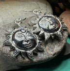 Celtic Skies Sun Moonstone Earrings