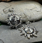 Celtic Skies Sun Moonstone Earrings
