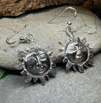 Celtic Skies Sun Moonstone Earrings