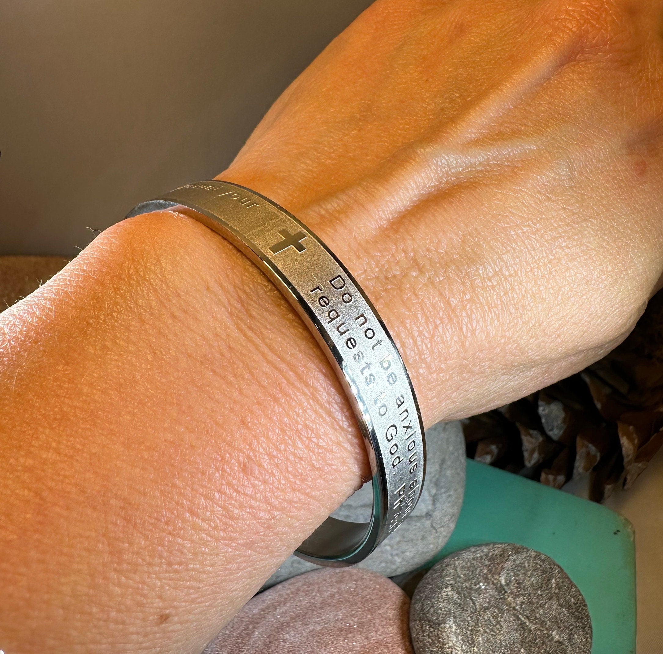 Steel Christian Prayer Bracelet