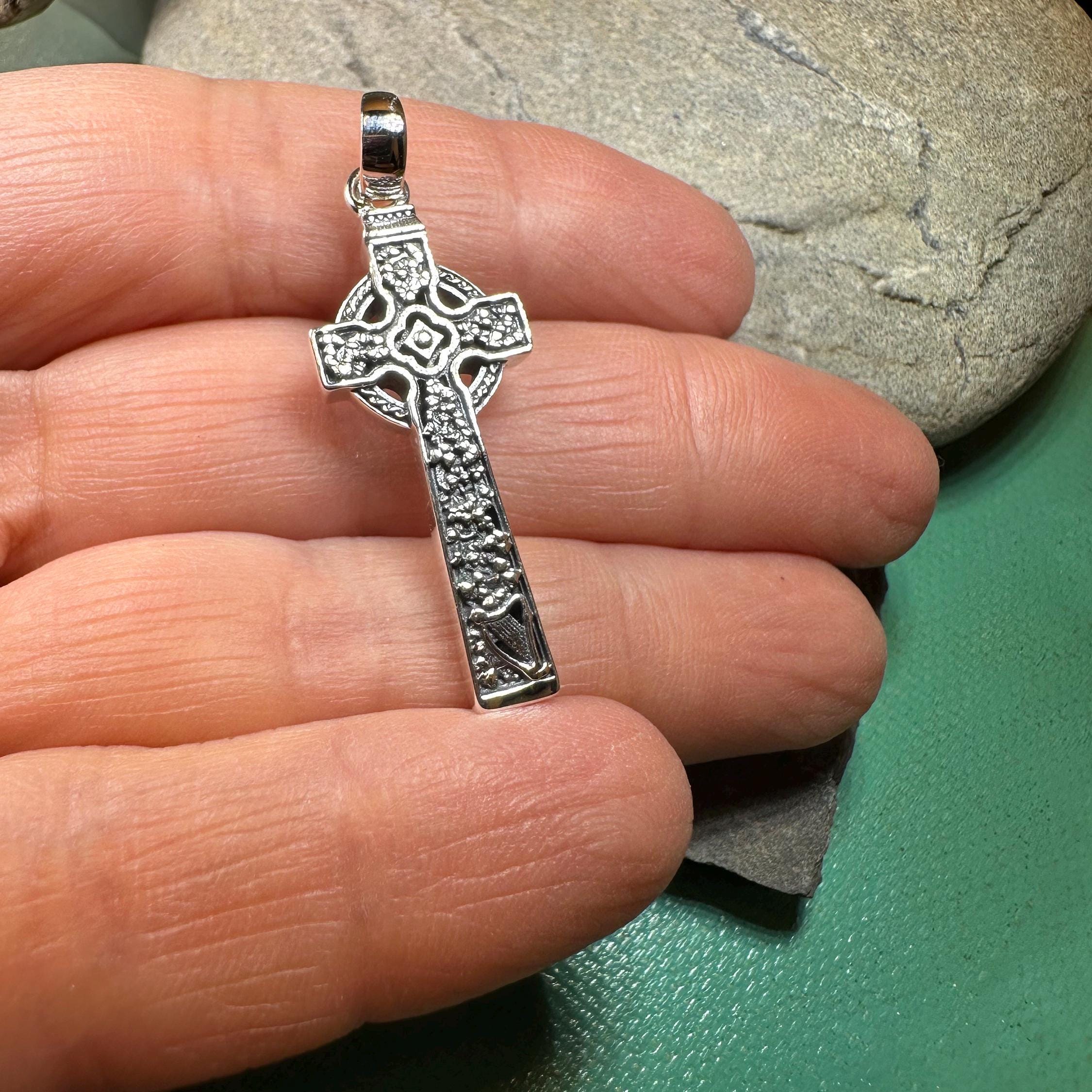 The Quinn Harp Celtic Cross Necklace