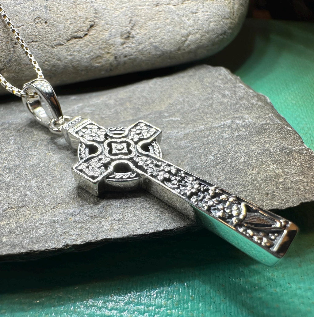 The Quinn Harp Celtic Cross Necklace