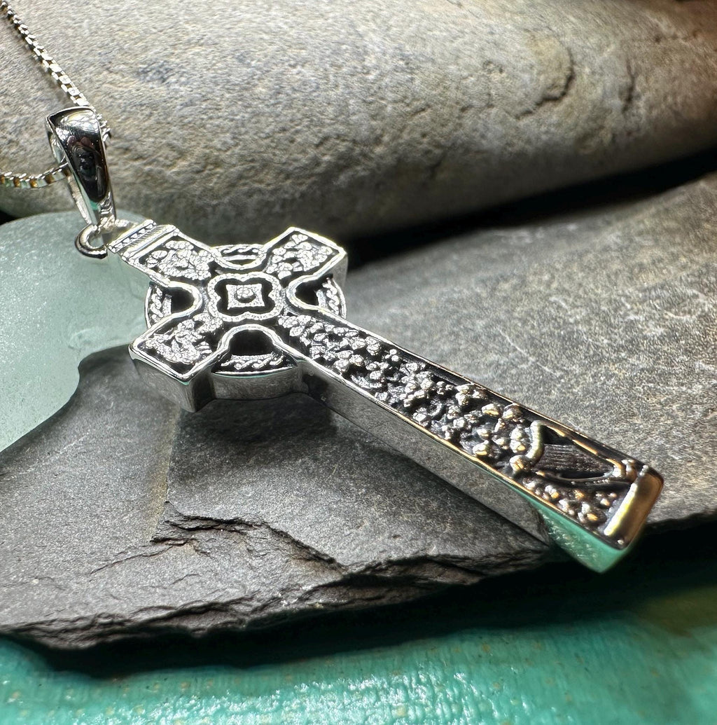 The Quinn Harp Celtic Cross Necklace