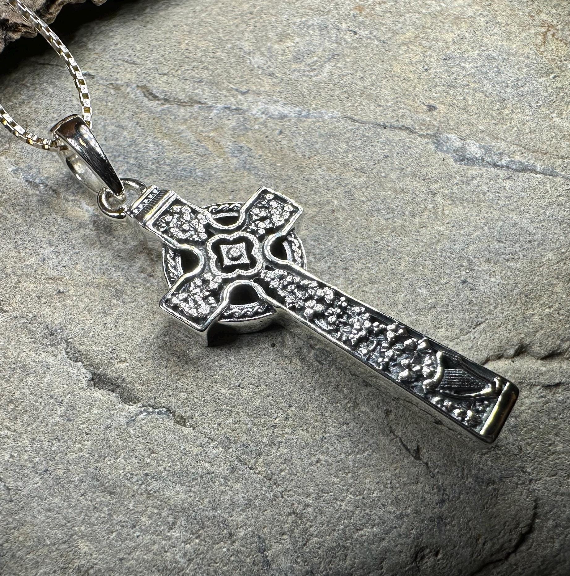 The Quinn Harp Celtic Cross Necklace