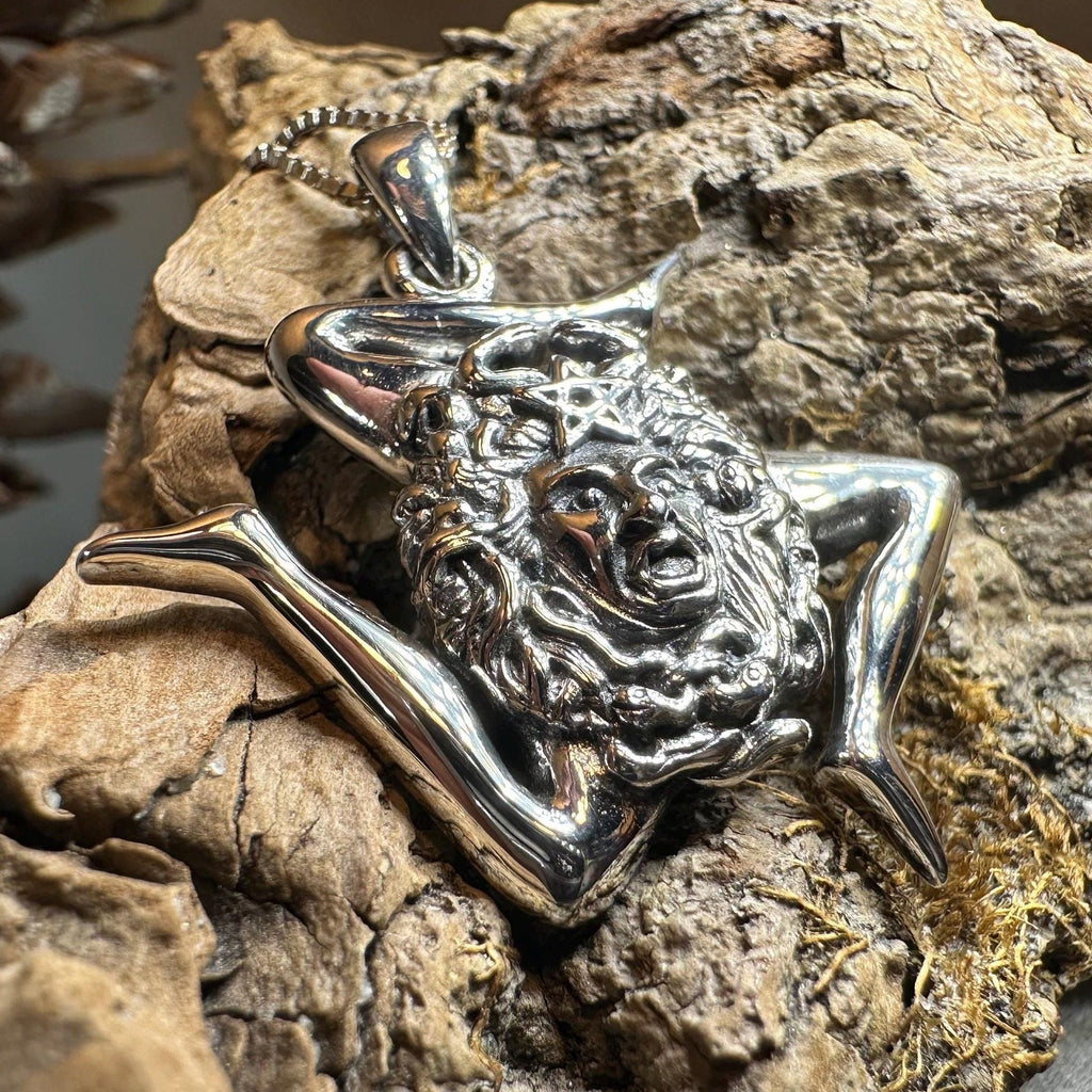 Sicilian Trinacria Triple Spiral Necklace