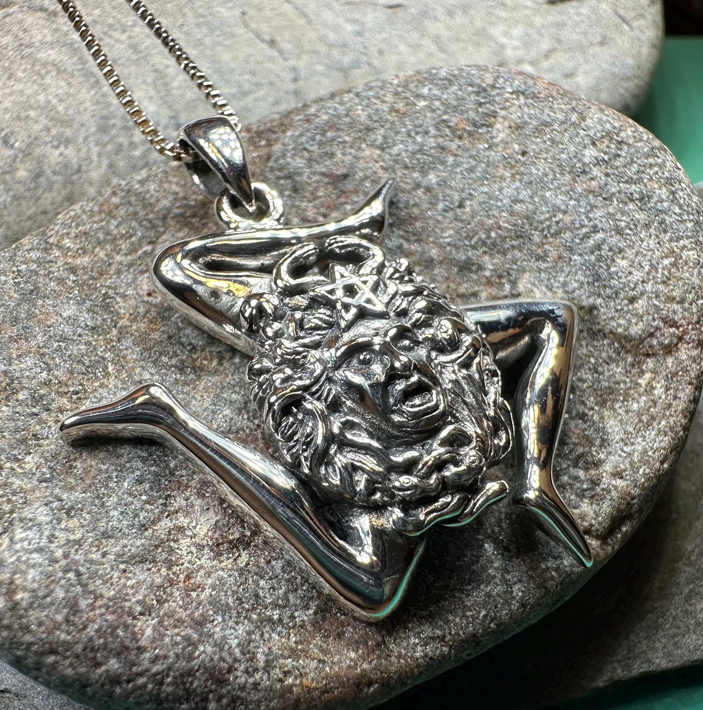 Sicilian Trinacria Triple Spiral Necklace