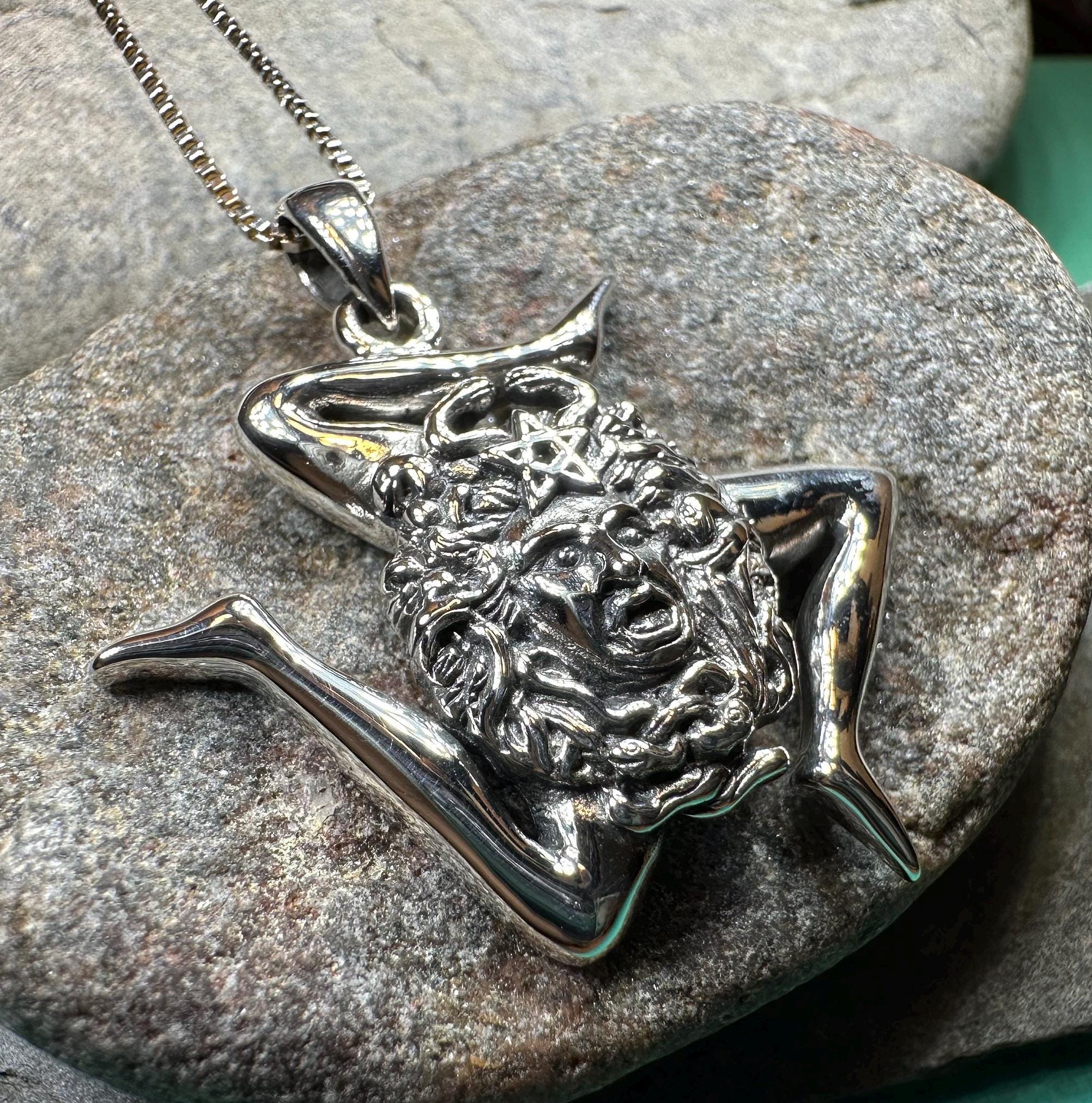 Sicilian Trinacria Triple Spiral Necklace