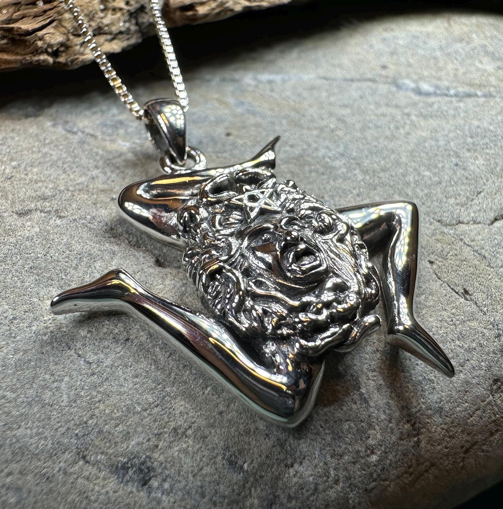 Sicilian Trinacria Triple Spiral Necklace