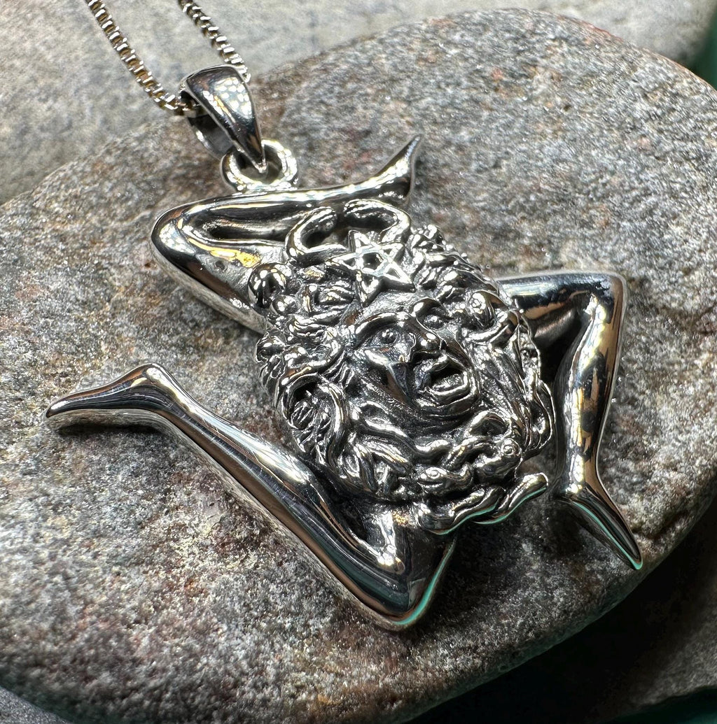 Sicilian Trinacria Triple Spiral Necklace