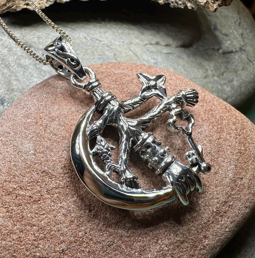 Crescent Moon Italian Cimaruta Pendant