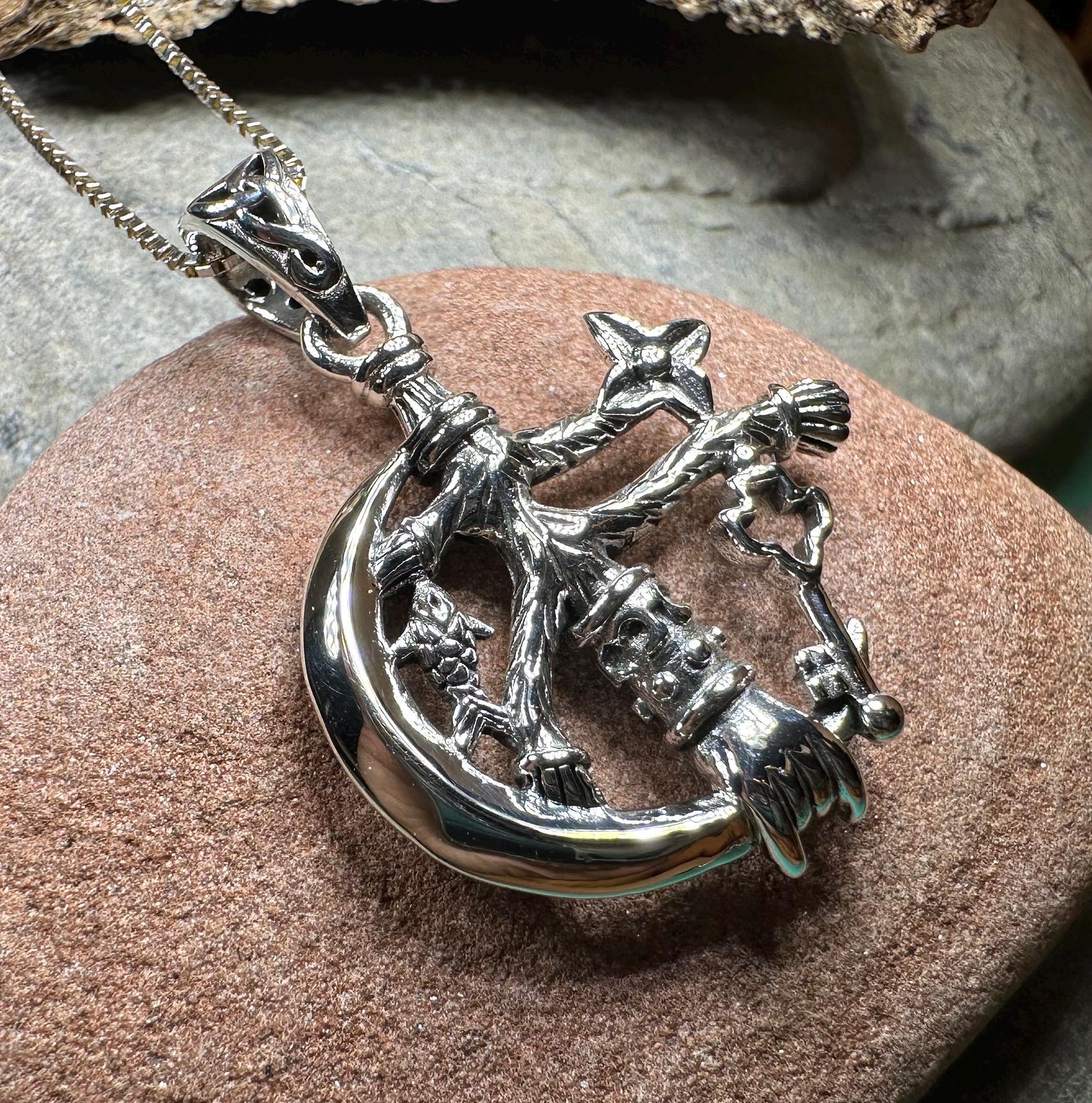 Crescent Moon Italian Cimaruta Pendant