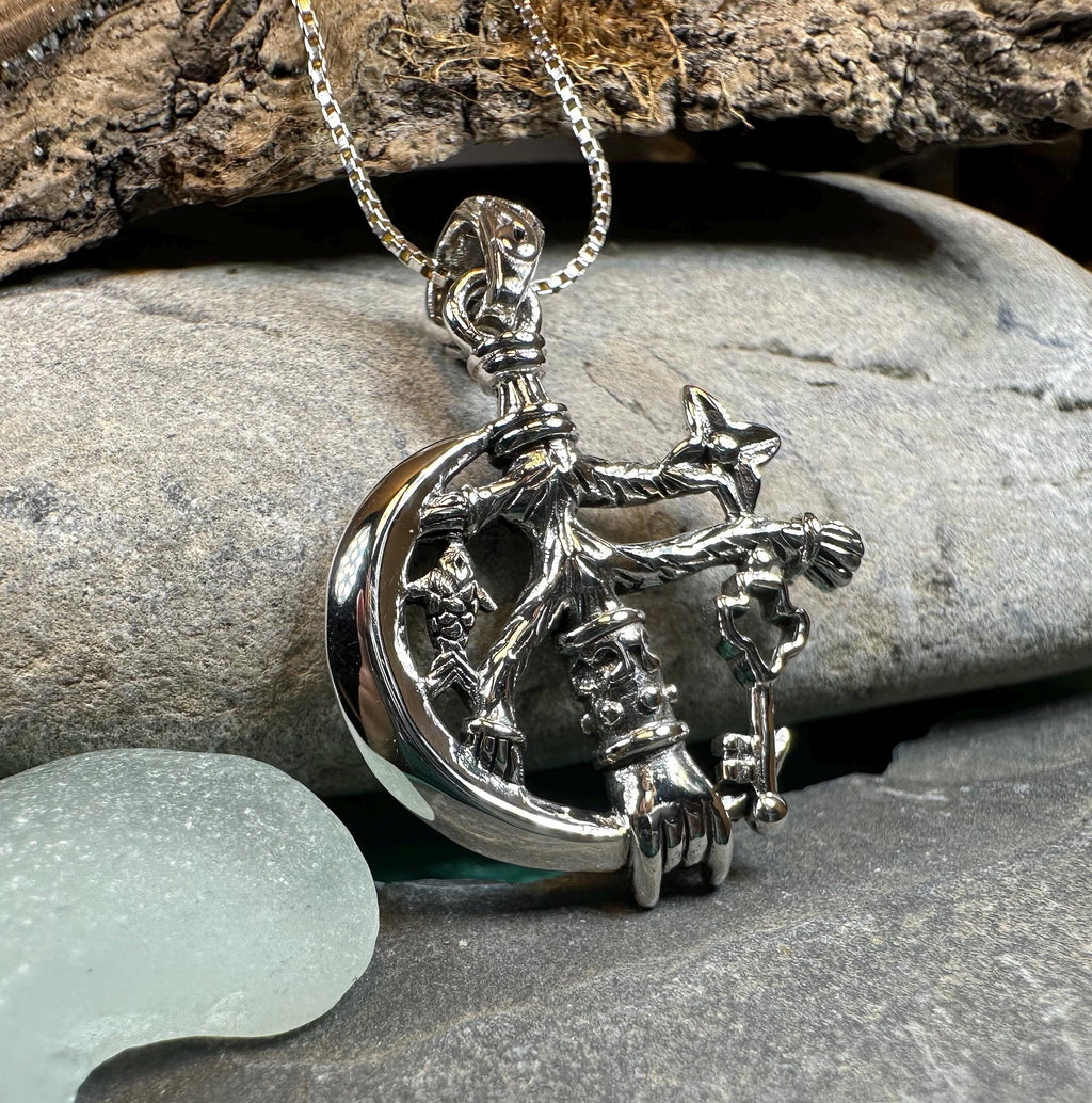 Crescent Moon Italian Cimaruta Pendant