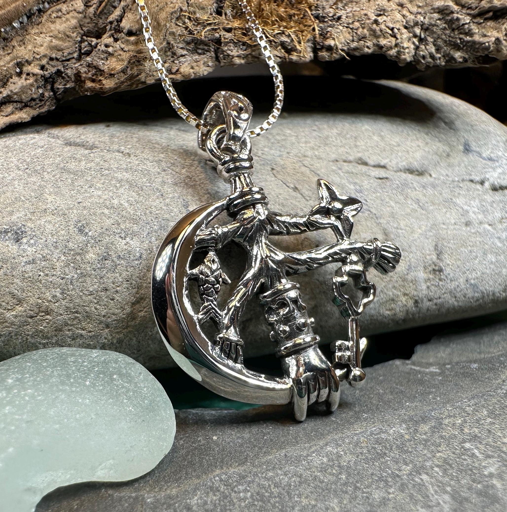 Crescent Moon Italian Cimaruta Pendant