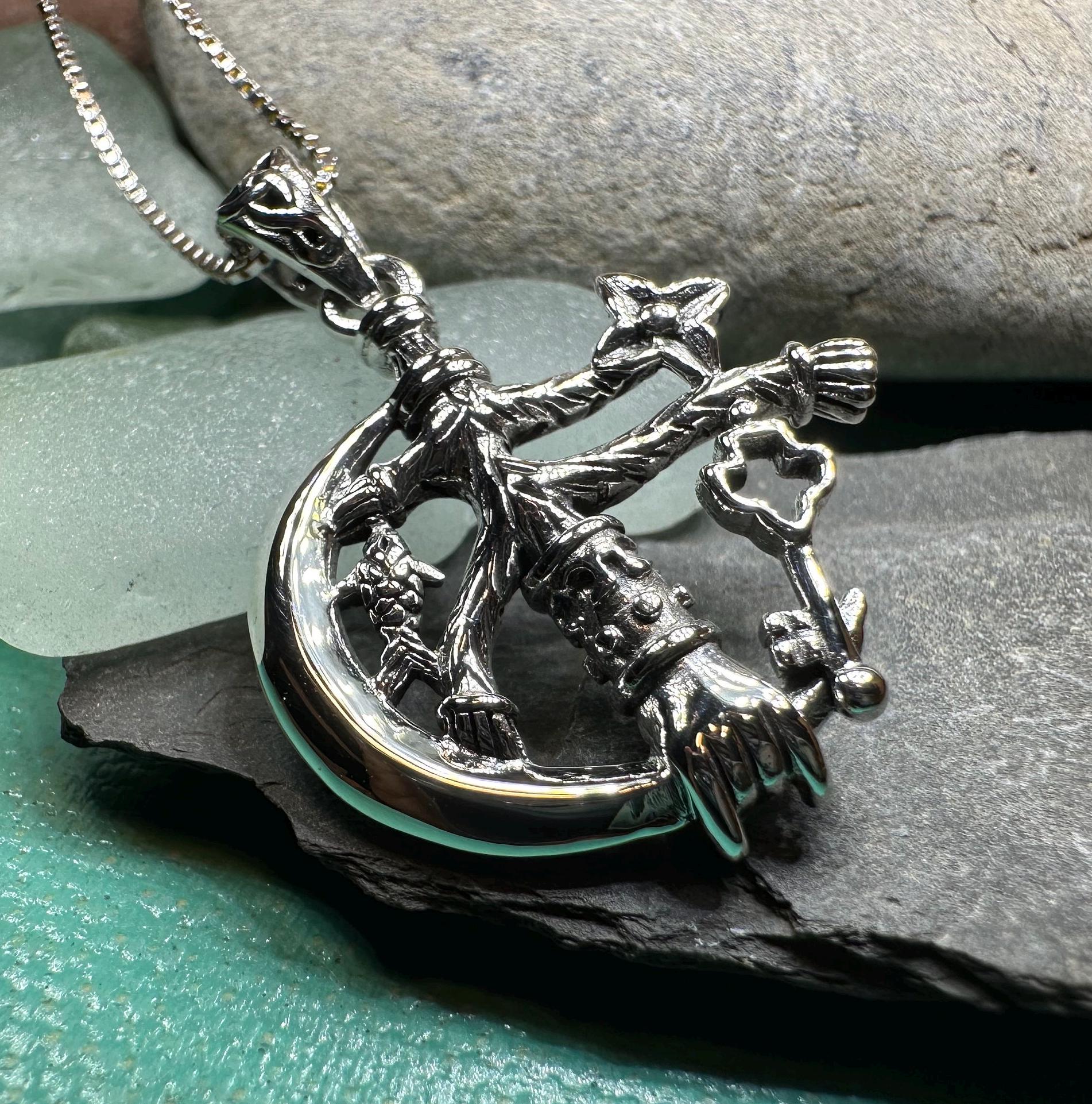 Crescent Moon Italian Cimaruta Pendant