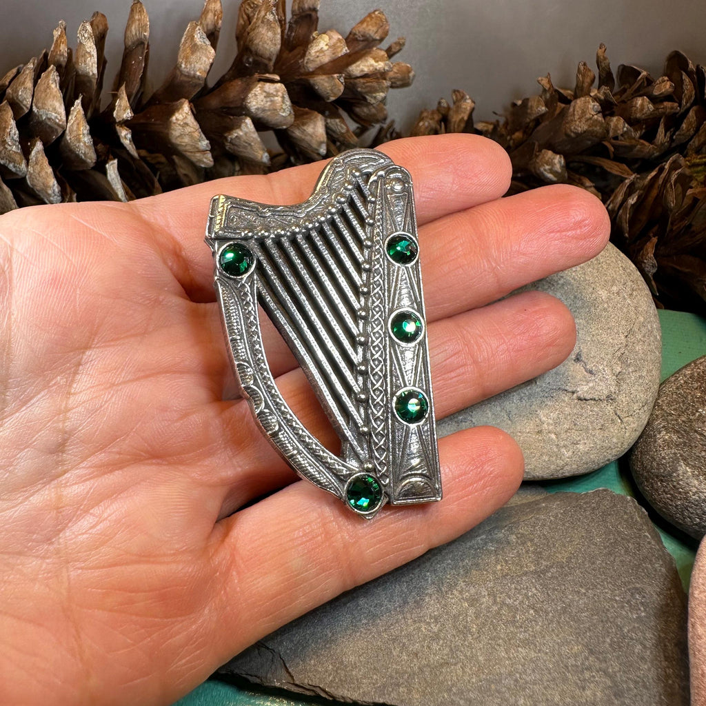 Boru Celtic Harp Brooch