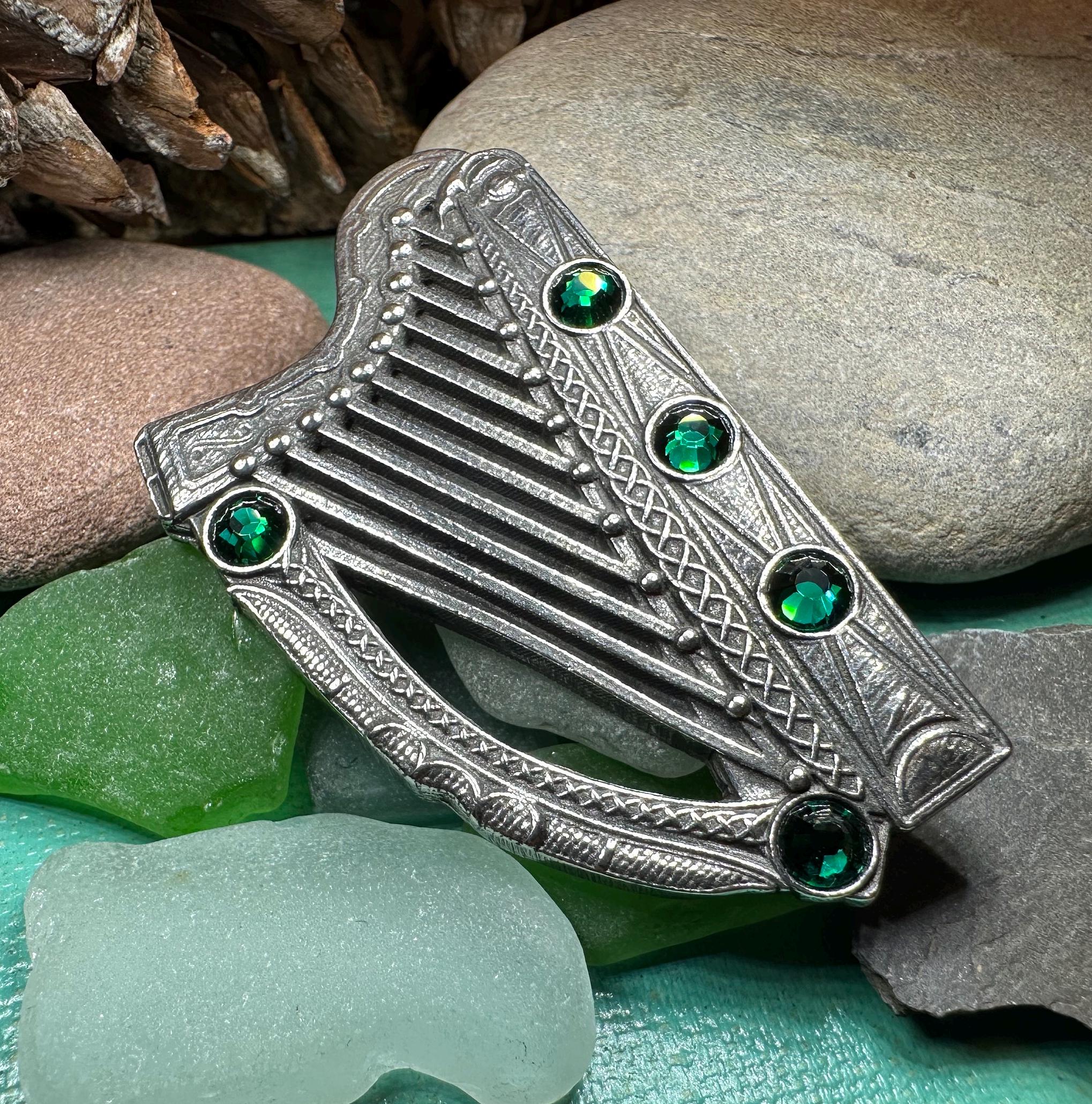 Boru Celtic Harp Brooch