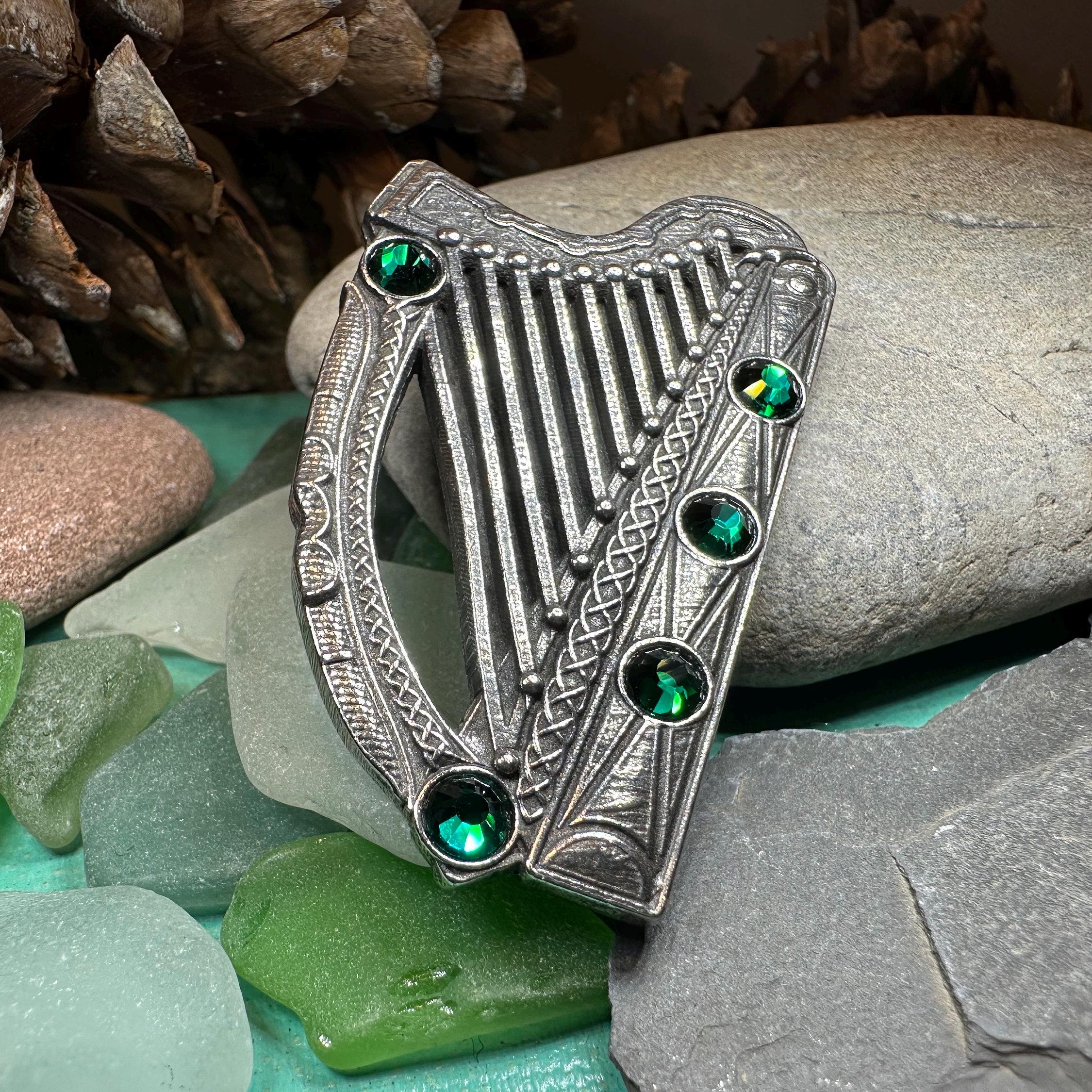 Boru Celtic Harp Brooch
