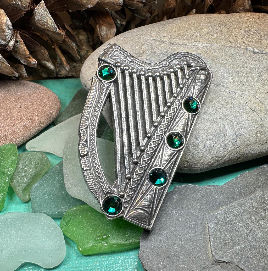Boru Celtic Harp Brooch