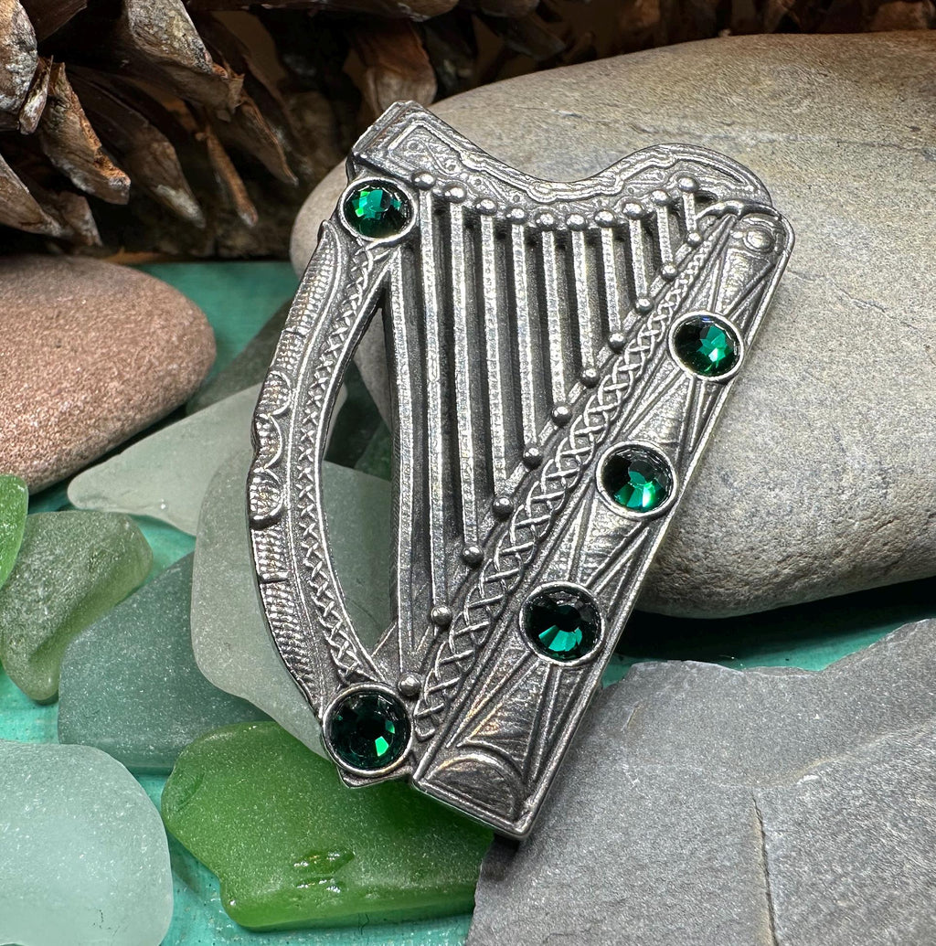 Boru Celtic Harp Brooch