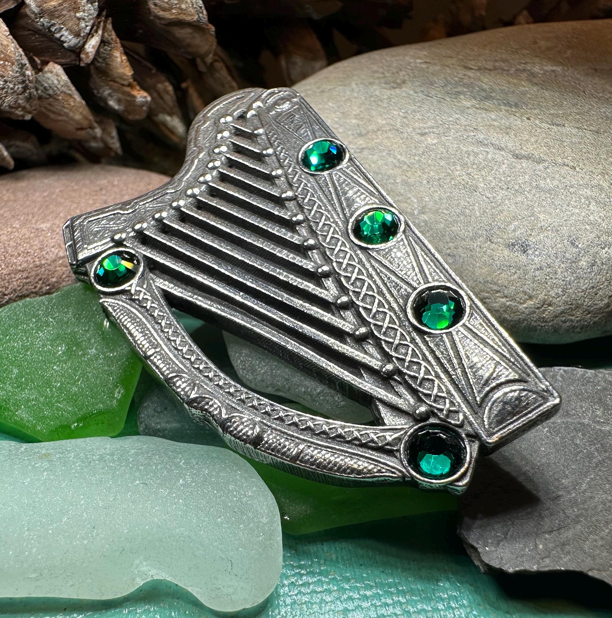 Boru Celtic Harp Brooch