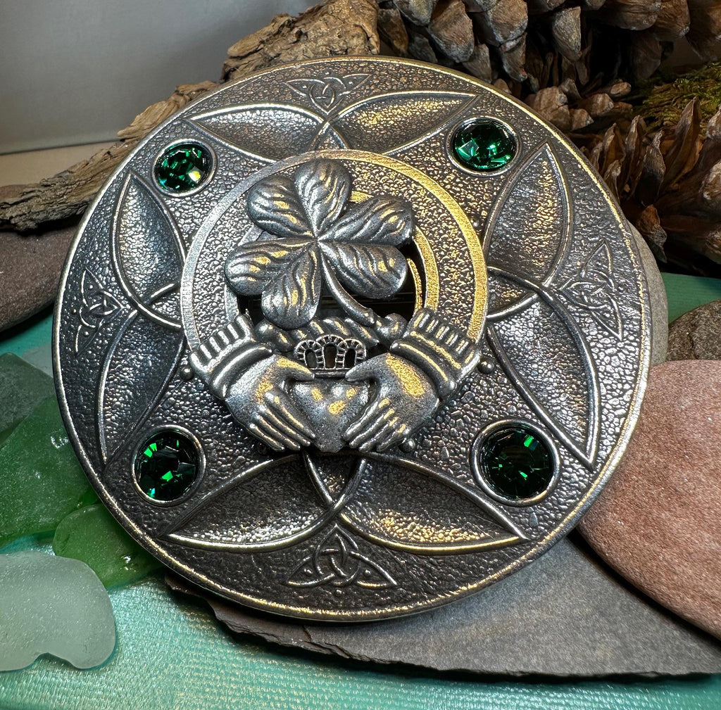 Irish Trinity Claddagh Plaid Pin