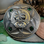 Irish Trinity Claddagh Plaid Pin