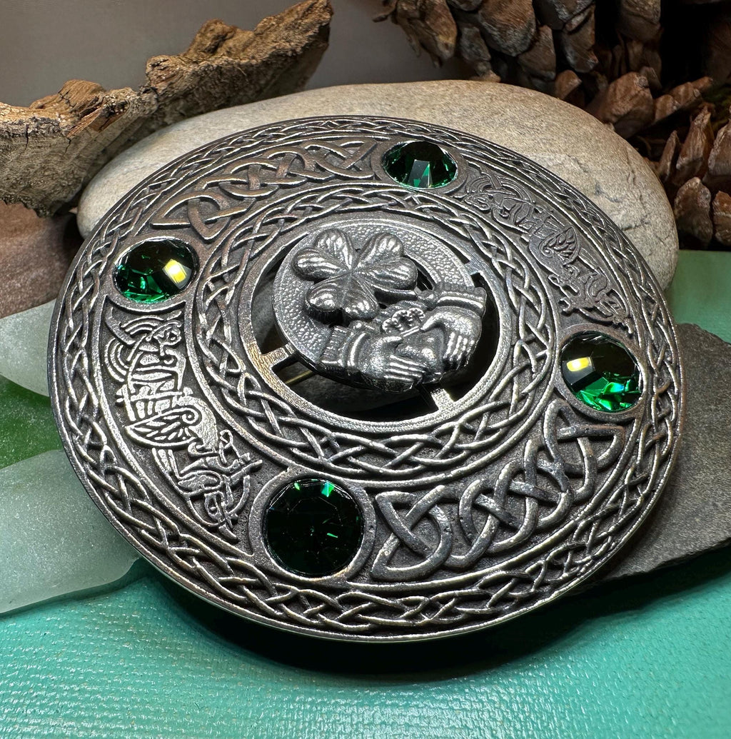 Irish Pride Claddagh Plaid Pin