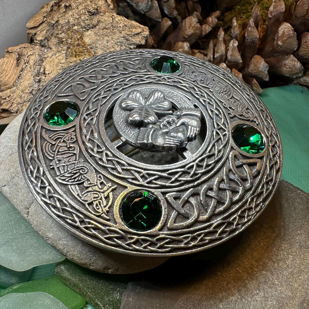 Irish Pride Claddagh Plaid Pin