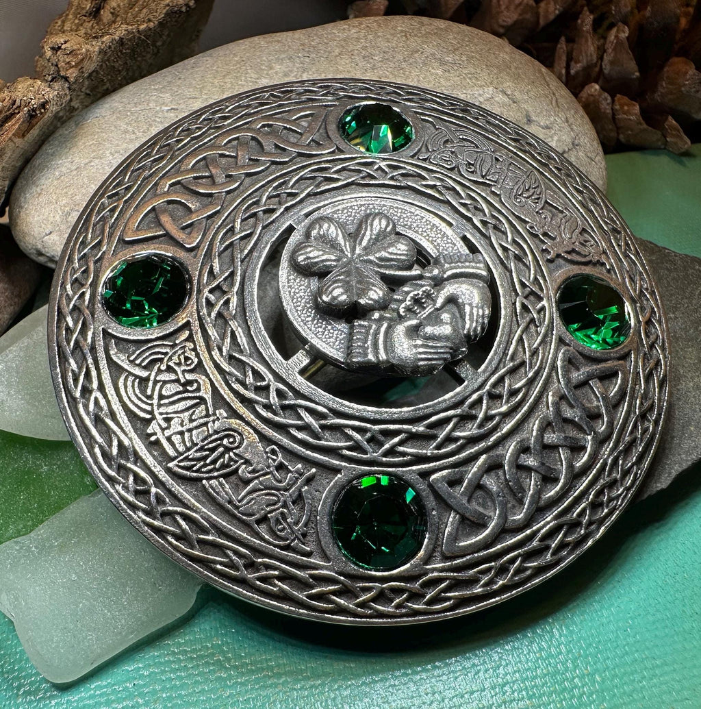 Irish Pride Claddagh Plaid Pin