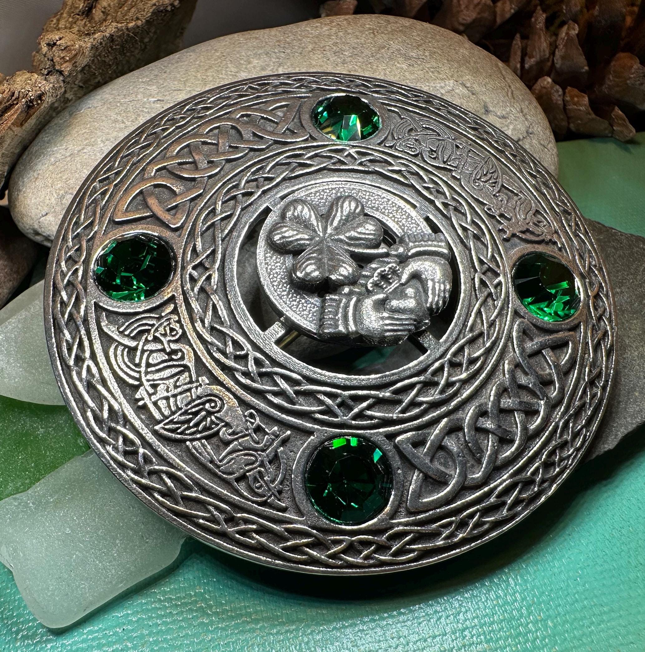 Irish Pride Claddagh Plaid Pin