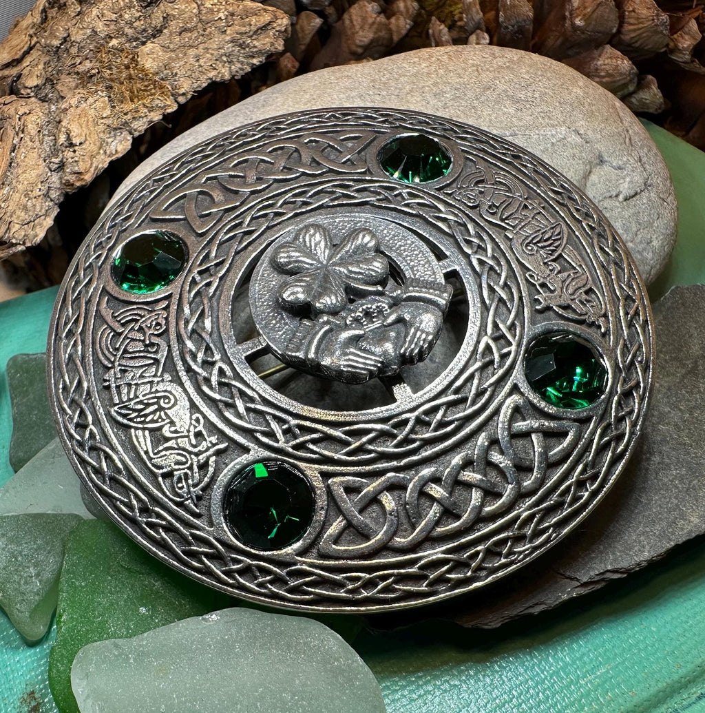 Irish Pride Claddagh Plaid Pin