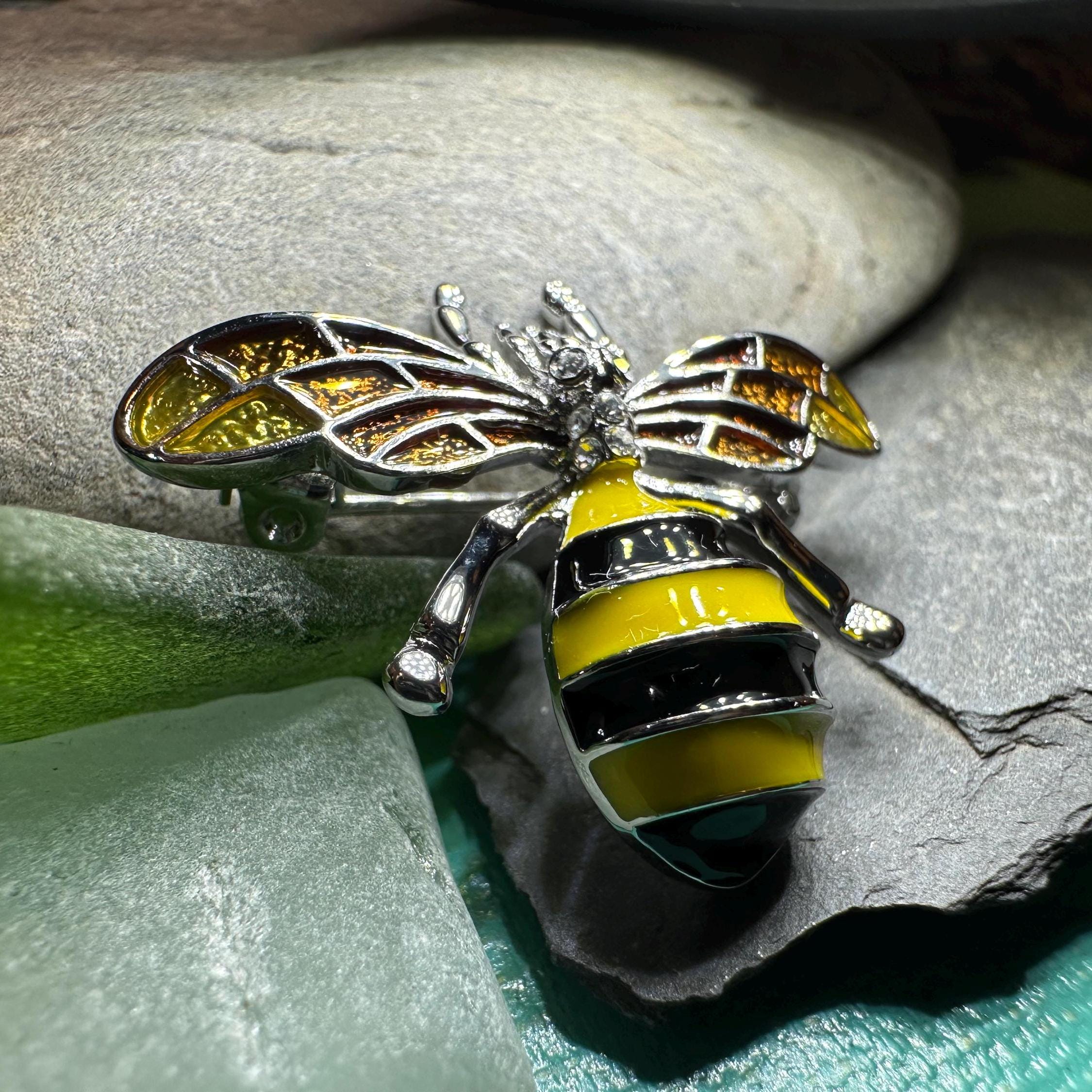 Honey Bee Enamel Brooch
